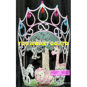 top quality large princess animal paradise colored tiaras